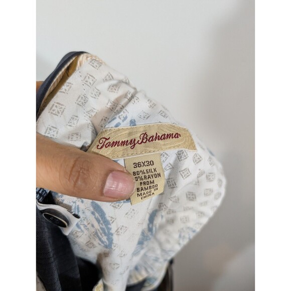 Tommy Bahama Mens Charcoal Silk Blend Straight Leg Pants Sz 36 Lightweight Relax - Picture 8 of 9